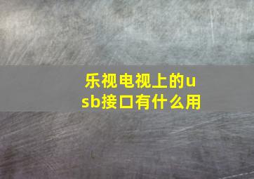 乐视电视上的usb接口有什么用