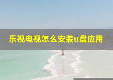 乐视电视怎么安装u盘应用