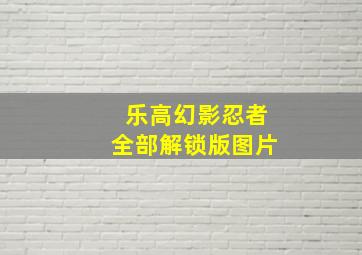 乐高幻影忍者全部解锁版图片