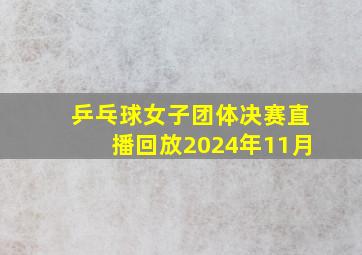 乒乓球女子团体决赛直播回放2024年11月