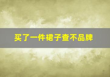 买了一件裙子查不品牌