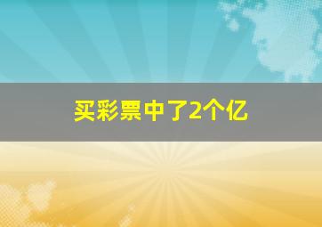 买彩票中了2个亿