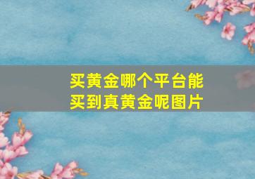 买黄金哪个平台能买到真黄金呢图片