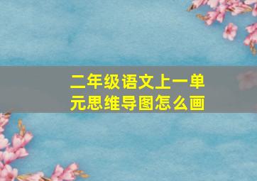 二年级语文上一单元思维导图怎么画