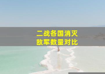 二战各国消灭敌军数量对比