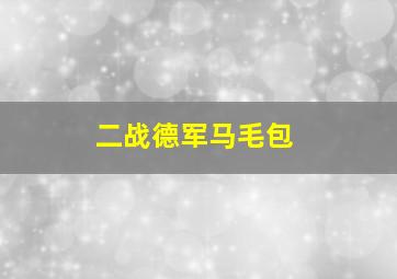 二战德军马毛包