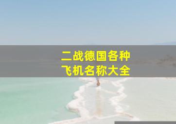 二战德国各种飞机名称大全