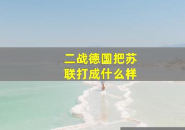 二战德国把苏联打成什么样