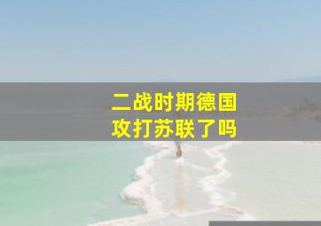 二战时期德国攻打苏联了吗