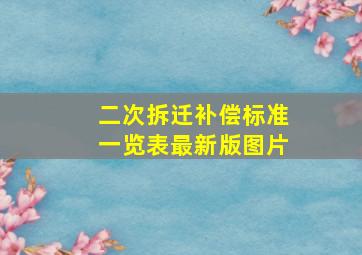 二次拆迁补偿标准一览表最新版图片