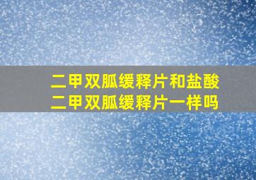 二甲双胍缓释片和盐酸二甲双胍缓释片一样吗