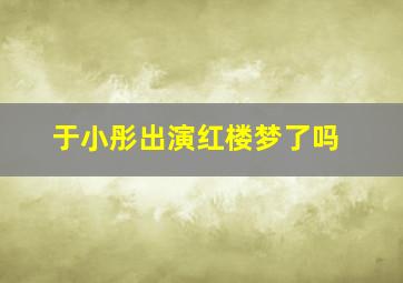 于小彤出演红楼梦了吗