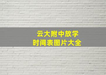 云大附中放学时间表图片大全