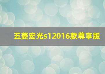 五菱宏光s12016款尊享版