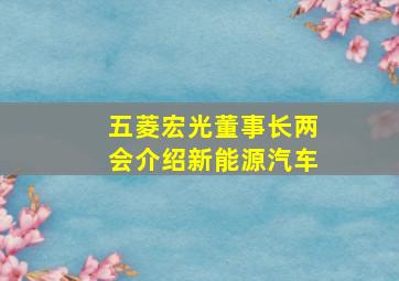 五菱宏光董事长两会介绍新能源汽车