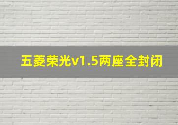 五菱荣光v1.5两座全封闭