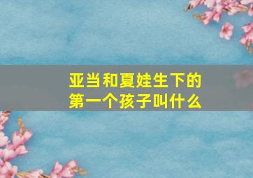 亚当和夏娃生下的第一个孩子叫什么