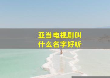 亚当电视剧叫什么名字好听