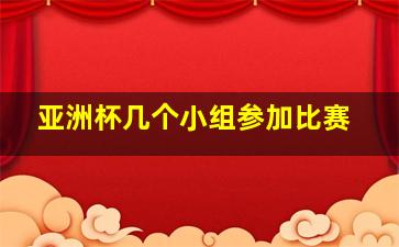 亚洲杯几个小组参加比赛