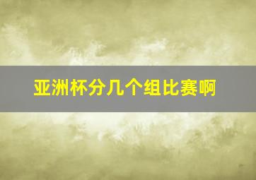 亚洲杯分几个组比赛啊