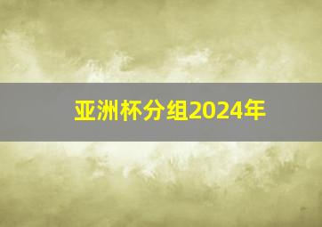 亚洲杯分组2024年