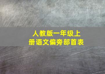 人教版一年级上册语文偏旁部首表