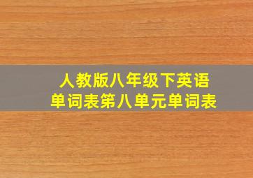 人教版八年级下英语单词表笫八单元单词表