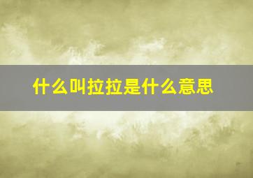 什么叫拉拉是什么意思