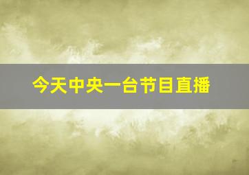 今天中央一台节目直播