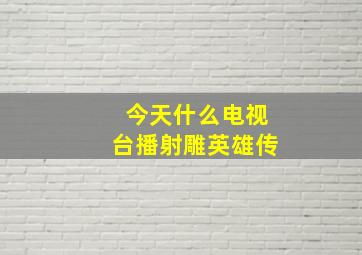 今天什么电视台播射雕英雄传