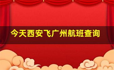 今天西安飞广州航班查询