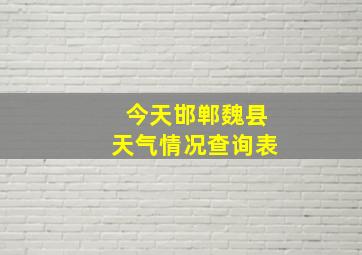 今天邯郸魏县天气情况查询表