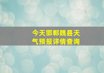 今天邯郸魏县天气预报详情查询