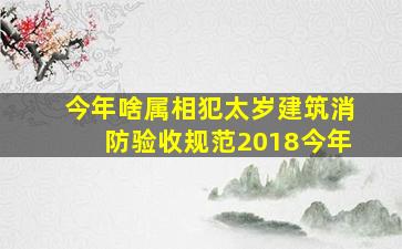 今年啥属相犯太岁建筑消防验收规范2018今年