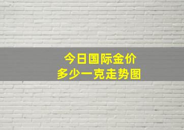 今日国际金价多少一克走势图