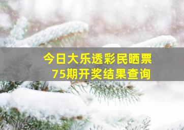 今日大乐透彩民晒票75期开奖结果查询