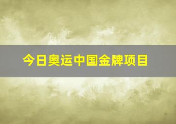 今日奥运中国金牌项目