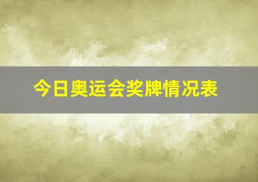 今日奥运会奖牌情况表