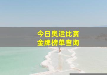 今日奥运比赛金牌榜单查询