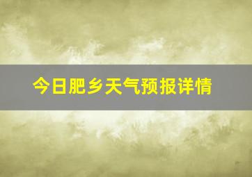 今日肥乡天气预报详情