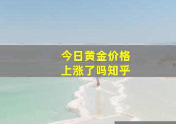 今日黄金价格上涨了吗知乎