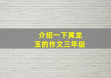 介绍一下黄龙玉的作文三年级