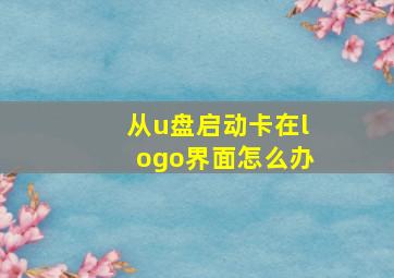 从u盘启动卡在logo界面怎么办