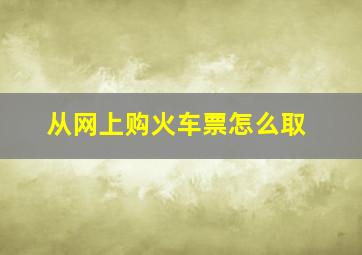 从网上购火车票怎么取