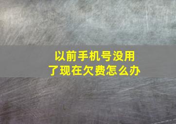 以前手机号没用了现在欠费怎么办