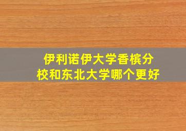 伊利诺伊大学香槟分校和东北大学哪个更好