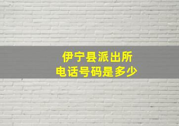 伊宁县派出所电话号码是多少