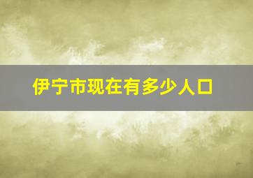 伊宁市现在有多少人口