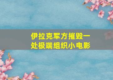 伊拉克军方摧毁一处极端组织小电影