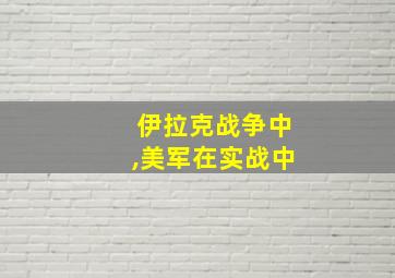 伊拉克战争中,美军在实战中